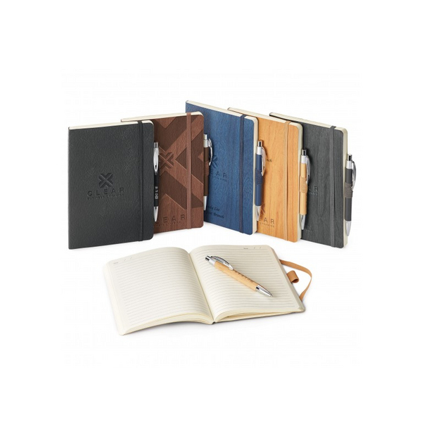 combiné de journal à couverture souple et Stylo en bambou