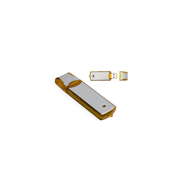 Clé usb - plastique translucide et fini argent brossé