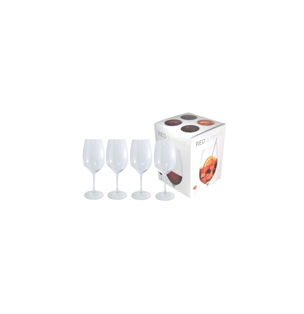 Ensemble de 4 verres à vin blanc/rouge