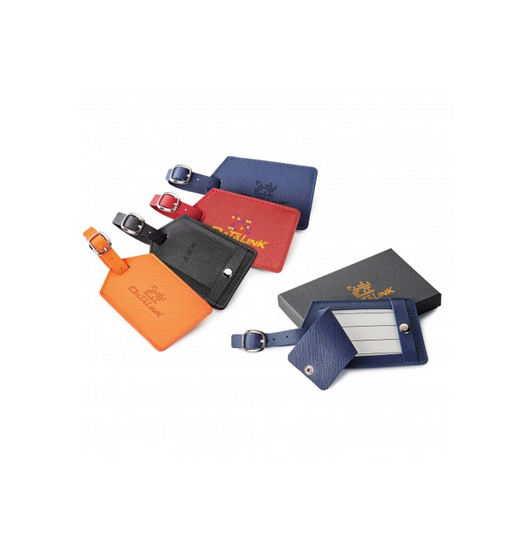 étiquette  bagage en cuir véritable