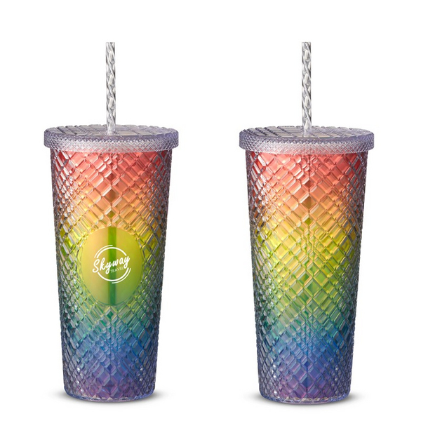 Verre avec couvercle scintillant (22 oz)