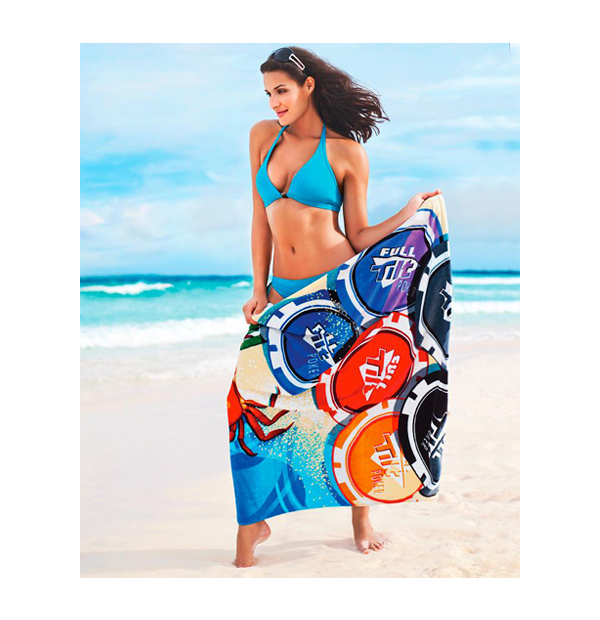 Serviette de plage en velour absorbant