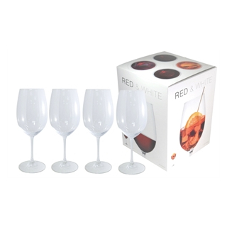 UNI-4955 Ensemble de 4 verres à vin blanc/rouge