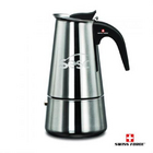 cafetière  expresso et moka en acier inoxydable poli
