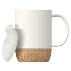 Tasse en céramique avec couvercle et base en liège