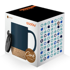 Tasse en céramique avec couvercle et base en liège