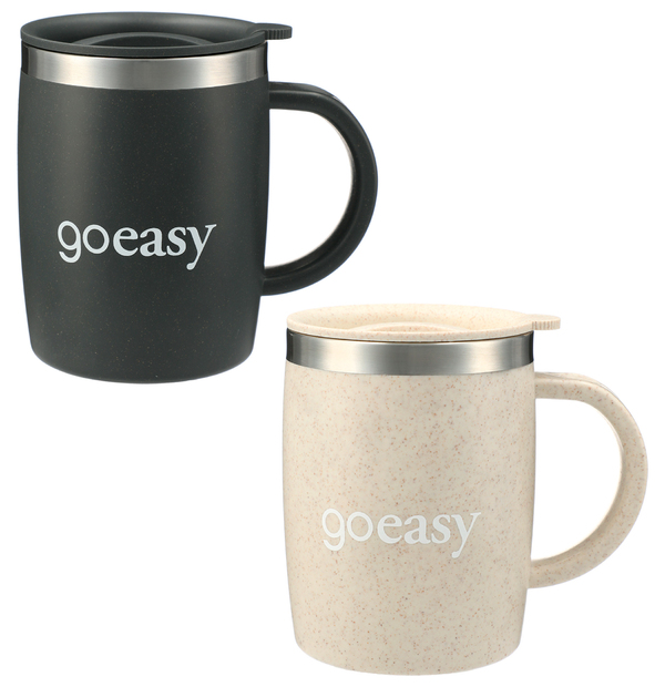 Tasse isolée avec couvercle en tige de paille de blé