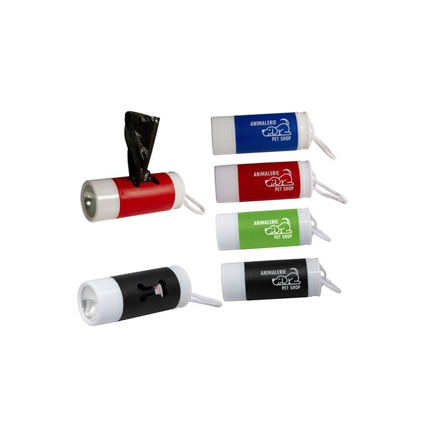 Distributeur de sac pour chien avec lampe de poche