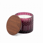 Bougie en verre avec couvercle en bois d'Acacia 
