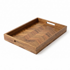 Planche de service en bois d'acacia motif chevrons 